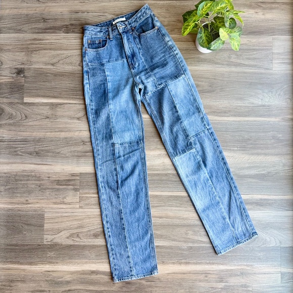 Pacsun Eco Patchwork 90s Boyfriend High Waisted Straight Leg Jeans Size 23 - Picture 2 of 16
